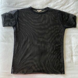 Urban Outfitters Black Mesh Short Sleeve Top